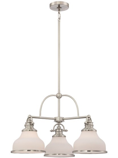 Grant Chandelier in Brushed Nickel.